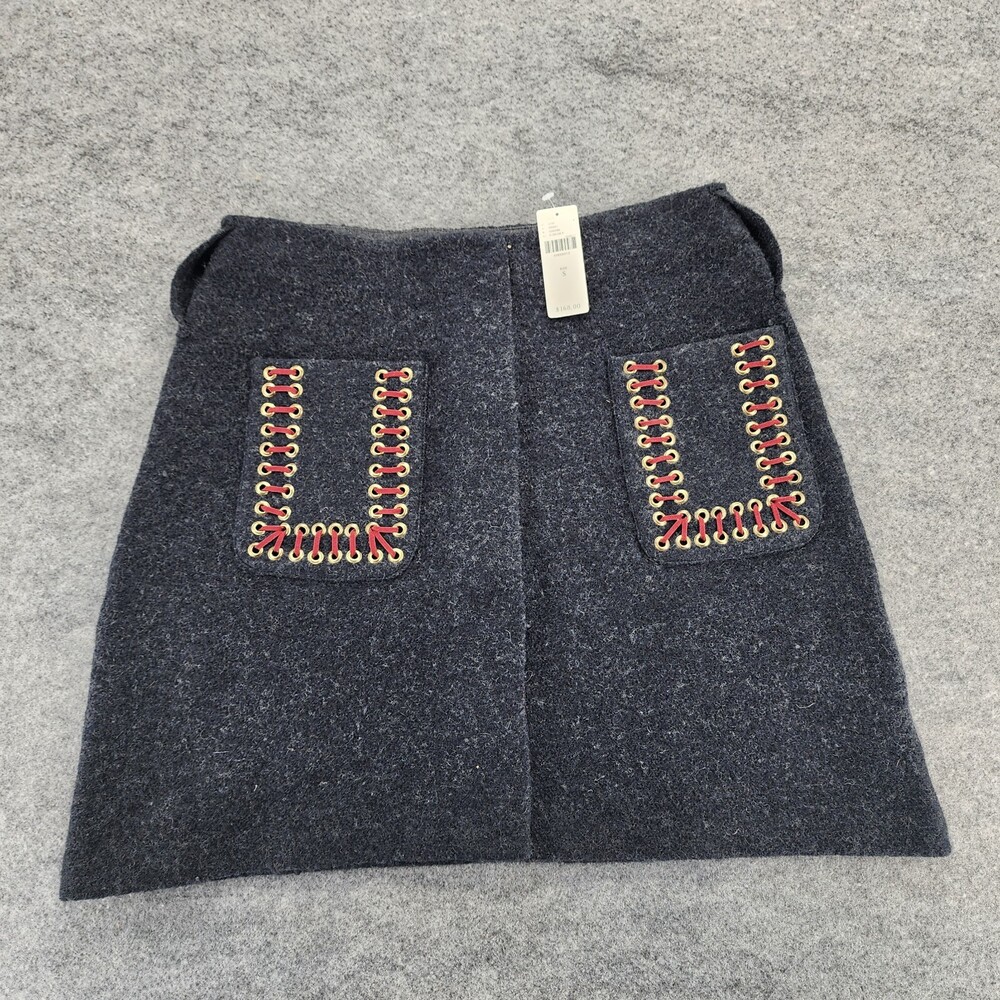 Anthropologie Rosie Neira Skirt Womens Small Gray Wool